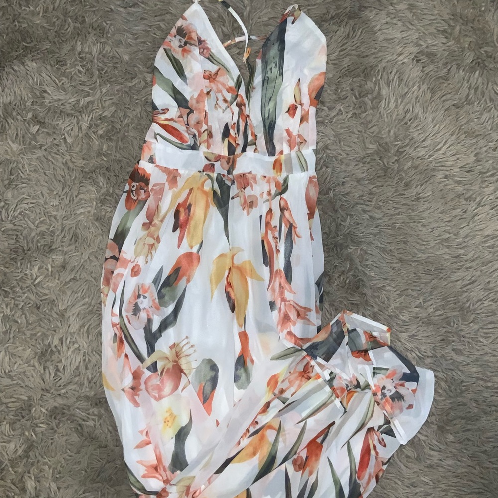 Floral Maxi Dress Tropical Vacation Floral
